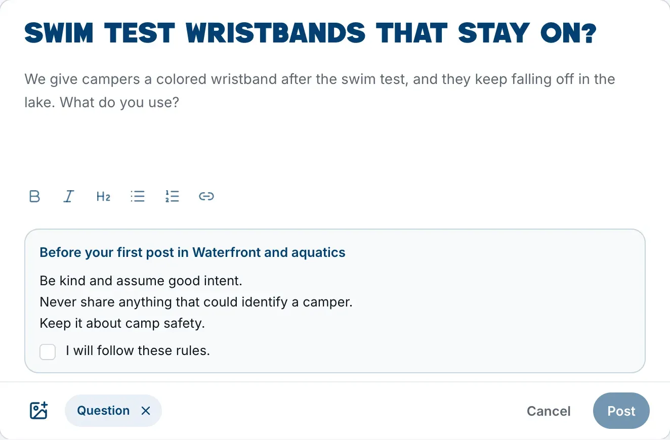 Writing a new post, with Add a tag and the Post button