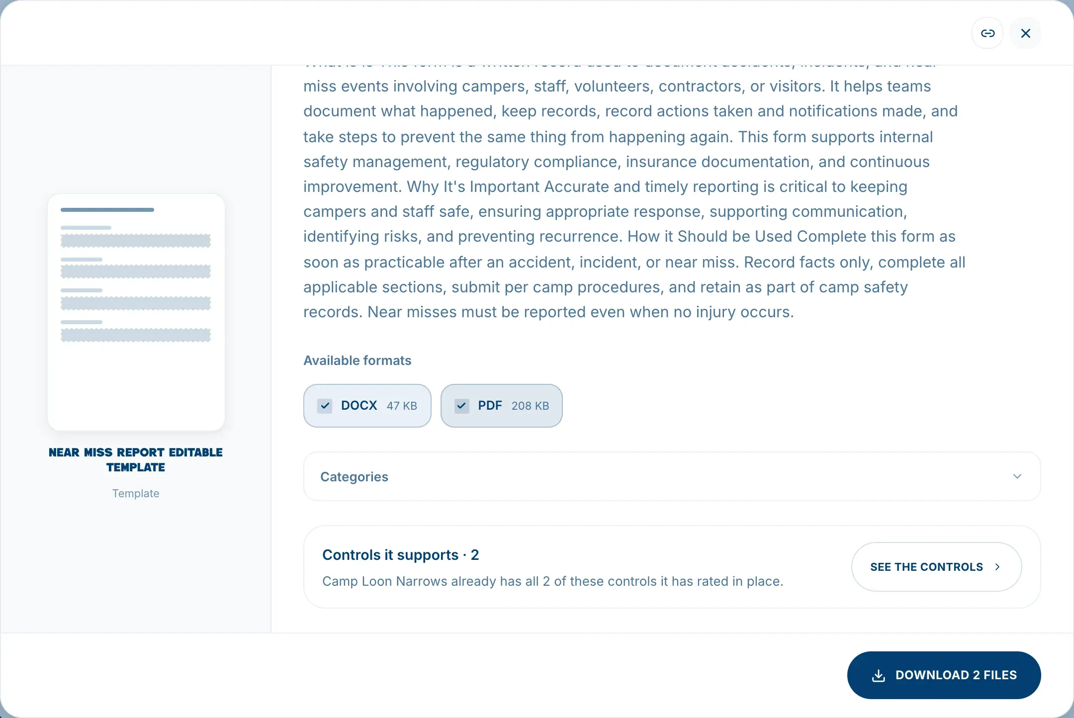 A resource open, showing Available formats and the Download button